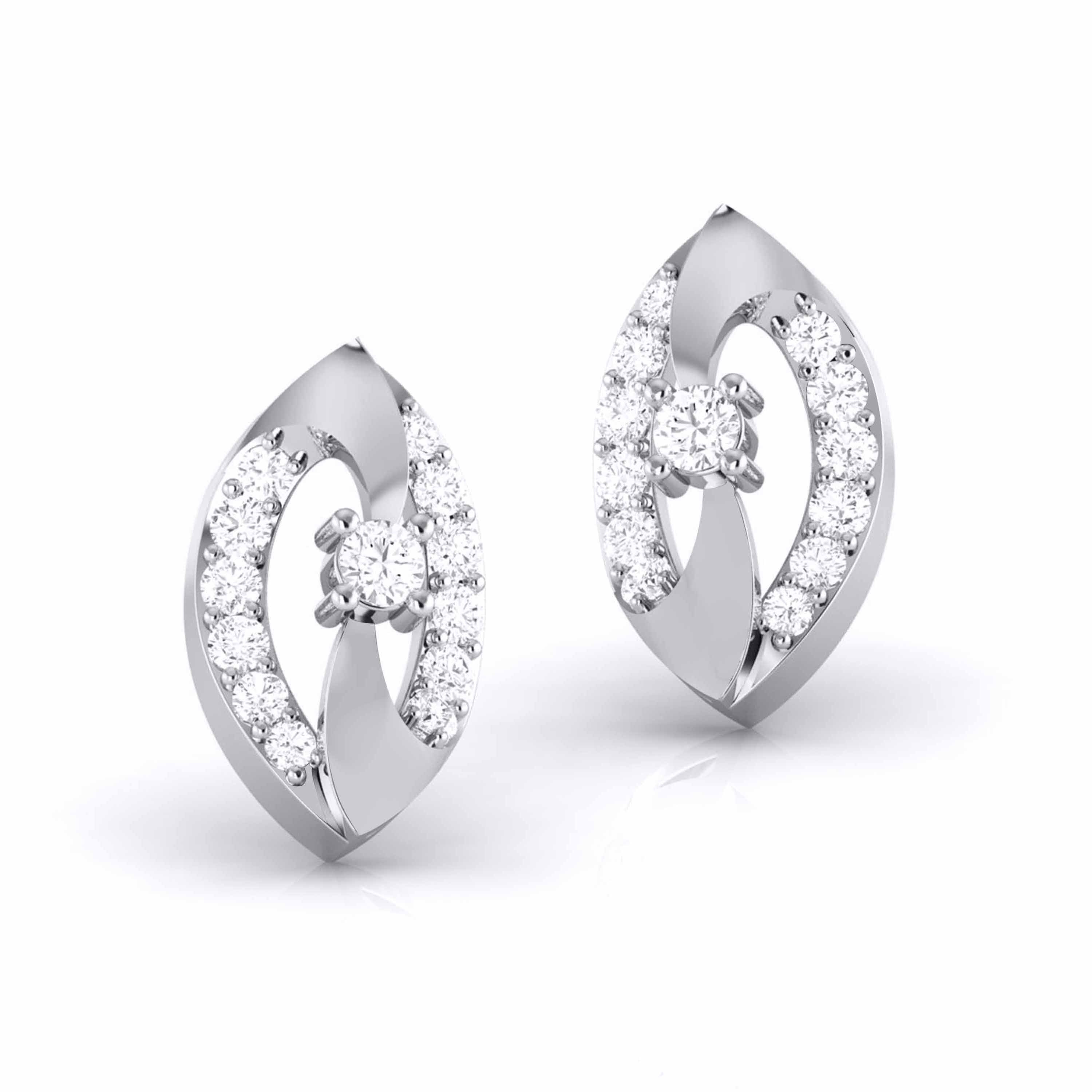 Malabar Ivory Pearl Diamond Earrings Platinum 24k Gold